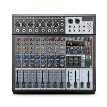 Imagem de Mesa de Som Amplificada de 9 Canais com 99 Efeitos DSP, Amplificador de 500W×2, Bluetooth, USB/MP3, Phantom Power de 48V, EQ de 5 Bandas - Mesa de Mixagem Profissional (127V)