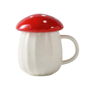 Imagem de Conjunto de xícaras de chá conjuntos de chá para adultos conjuntos de chá para mulheres chá chá para um tema de cogumelo garrafa de água caneca copo, material cerâmico, cinza e vermelho duas cores,