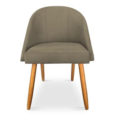 Imagem de Kit 06 Cadeiras Jantar Bela Suede Marrom Rato Pés Palito Castanho - Pallazio