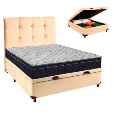 Imagem de Box Bau Perola+Colchão Casal Airtech 150 Ortobom+Cabeceira