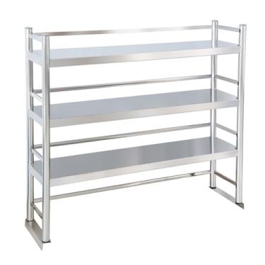 Imagem de Prateleira de aço inoxidável para preparação de cozinha e mesa de trabalho, prateleiras de armazenamento para cozinhas, salas de utilidade, armazenamento, escritórios e casa (100 x 30 cm/39,3 x 11,8