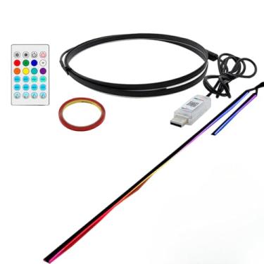 Imagem de Fita LED RGB Automotiva USB 5V – Iluminação Ambiente Interna com App e Modo Música para Carro
