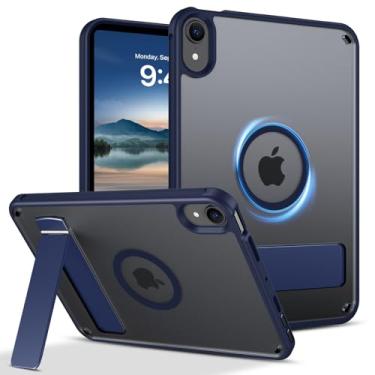 Imagem de Telaso Capa magnética para iPad mini 7 A17 Pro 2024/iPad Mini 6 2021, iPad mini 7ª/6ª geração com suporte invisível para retrato/paisagem, traseira fosca translúcida, capa amortecedora de TPU macio