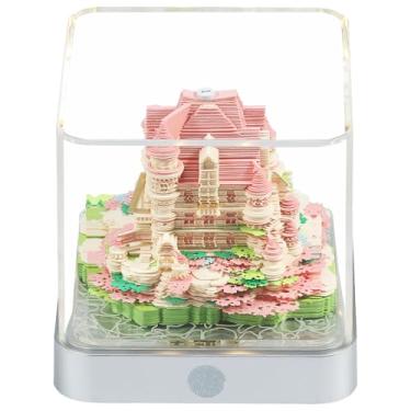 Imagem de Calendário de mesa 3D 2026 com luz de LED, bloco de notas, arte de papel, decoração de mesa com caixa de acrílico, presente criativo para professores de férias em casa, escola, férias (castelo