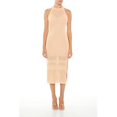 Imagem de Forever 21 Vestido midi feminino de crochê, Aveia, GG