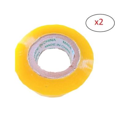 Imagem de Fita Adesiva Kit 2 Rolos Fita Transparente 300 Metros