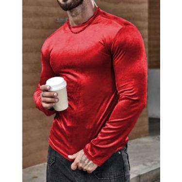 Imagem de Camiseta manga longa de veludo Pierry Lohan - V31, GG, Vermelho