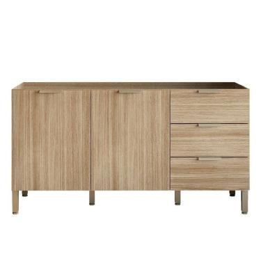 Imagem de Balcao Para Pia 2 Portas 3 Gavetas 160 Cm Glam Freijo Ktp Freijo