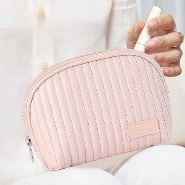 Imagem de Grande bolsa de maquiagem de viagem, organizador de cosméticos de poliuretano com vários bolsos para armazenamento de produtos de higiene pessoal de batom, bolsa de maquiagem portátil