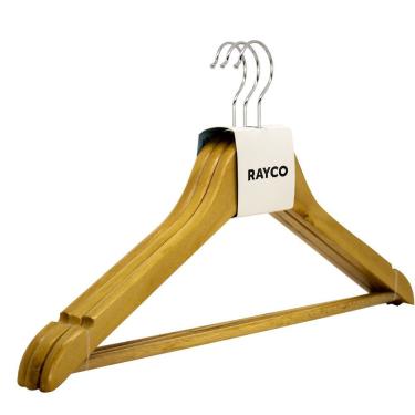 Imagem de Kit Cabide Madeira Rayco Kian - 3 Unidades