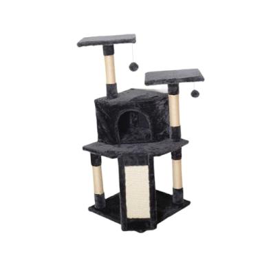 Imagem de Baoblaze Árvore para gatos, torre de escalada para gatos, poleiro aconchegante, móveis para gatos, casa para gatos, vários níveis com poste de arranhar de