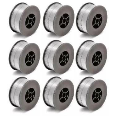 Imagem de Kit - 9 Arame Para Solda Mig Revestido Uso Sem Gás 0,8mm E71t-sg - Rol