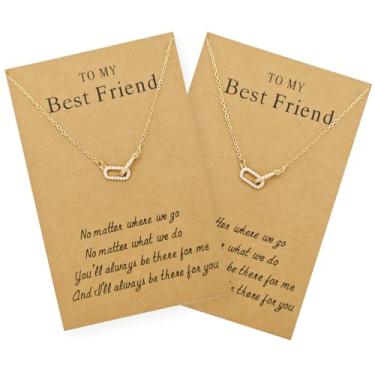 Imagem de Sucanra Colar de melhor amigo para 2, colar de amizade infinito, presente para amigos, melhor amiga, melhor amiga, 18 inches, Aço inoxidável, Sem Pedra Preciosa