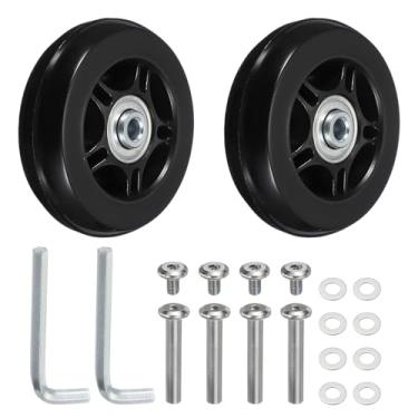 Imagem de YELARXI Replacement Luggage Wheels, Suitcase Wheels Replacement Kit 70x19mm & 1 Set & Rubber & Black - Fitting for (Swivel Caster Bearings Repair/Replacing/Roller Bag/Suitcase/Spinner)