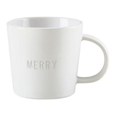 Imagem de Santa Barbara Design Studio Canecas - Caneca de Natal de cerâmica branca acabamento fosco, 400 ml, Merry