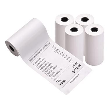 Imagem de 5 Rolos Papel Térmico Direto 57x30mm de Recibo Branco Sem Adesivo à Prova Óleo Atrito para Impressora Térmica Móvel Bolso Fotos BT