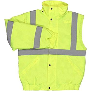 Imagem de ERB Jaqueta 62085 S492 ANSI Classe 3 com mangas Zipoff, verde-limão, 5GG