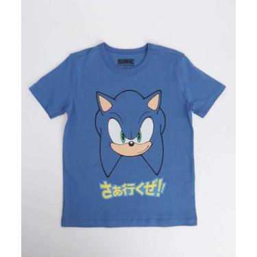 Imagem de Camiseta Infantil Manga Curta Estampa Sonic Tam 4 a 1-33294, Azul, 8