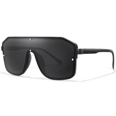 Imagem de Óculos de sol de pesca com lentes rebitadas para homens e mulheres, óculos casuais oversized da moda com proteção UV para praia.