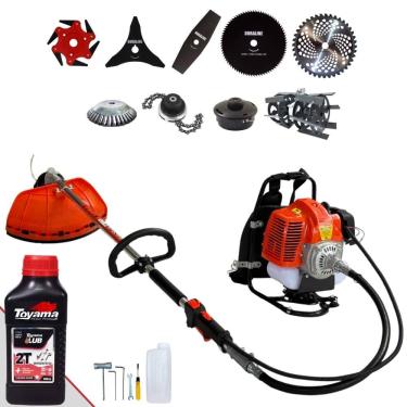 Imagem de Roçadeira Costal Terra GRC430 À Gasolina 2 Tempos 43cc 1,7HP Alta Rotação Ideal Para Todos os Tipos de Trabalhos Com 9 Opções de Cortes + Óleo Toyama