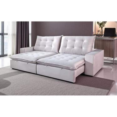 Imagem de Sofá Retrátil e Reclinável Luxo Jenifer Vários Tecidos Molas Ensacadas e Pillow 18cm 2,30M