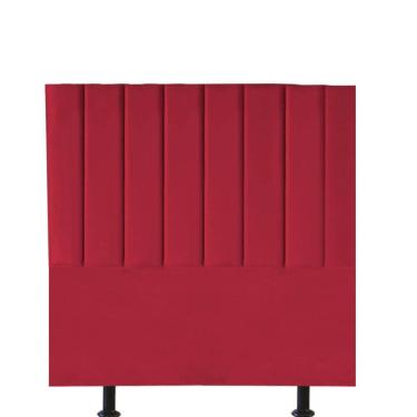 Imagem de Cabeceira Estofada Carla 90cm Solteiro Para Cama Colchão Box Quarto Corino Vermelho - Aurora Line