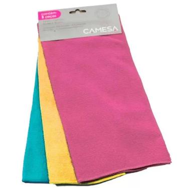 Imagem de Panos Multiuso Microfibra Flanela 3 Peças