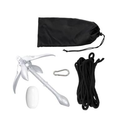 Imagem de WFLNHB Conjunto de âncora dobrável de 2,5 kg branco de substituição para barcos pequenos, caiaques, canoas, pranchas de remo