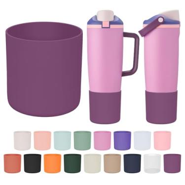 Imagem de BKBY Bota superior de silicone compatível com Owala 850 g e 1,134 g FreeSip Sway Garrafas e copos, capa de proteção grande antiderrapante para copo e garrafa Freesip Sway (bonita em roxo B)