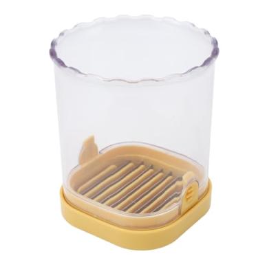 Imagem de aqxreight Cortador de Frutas Vegetais Copo de Aço Inoxidável Plástico Velocidade Cortador de Frutas Com Placa de Impulso para Banana Morango Ovo Cozinha Gadget Plástico Garantindo Wea de (Amarelo)