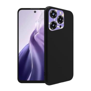 Imagem de WDMYLFTW Capa de silicone para Oukitel C69, capa protetora de corpo inteiro com toque macio e sedoso, à prova de choque com forro de microfibra (preto)