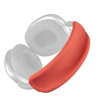 Imagem de SOULWIT Protetor de cabeça de capa completa para AirPods Max (USB-C/Lightning), à prova de suor, capa de silicone macio lavável para exercícios de academia - vermelho