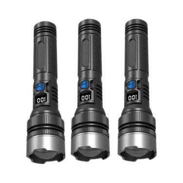 Imagem de Lanterna LED Poderosa De 900000LM Tipo Zoom Recarregável via Tipo-C Pa