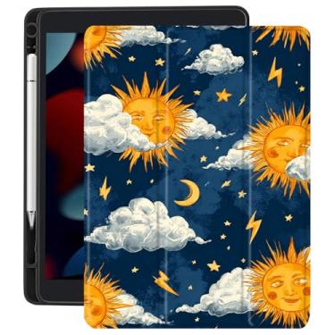 Imagem de CozyNestCY Capa para iPad de 10,9 polegadas 10º Sol e Lua Capa Estética para Ipad Bonito Menino Capa Transparente Transparente Design Legal Kawaii Teen Capa Auto Sleep/Wake Suporte de Lápis À Prova de