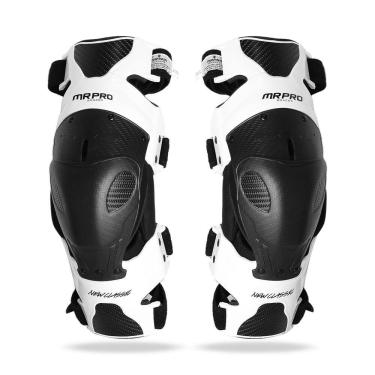Imagem de Joelheira Articulada Mr Pro New Classic Branco Perolizado Trilha Enduro Motocross