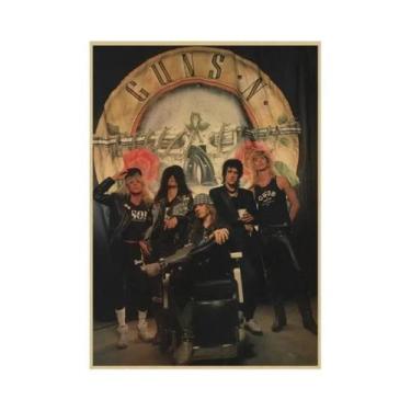 Imagem de Pôster Vintage Guns N' Roses, Pintura Em Tela De Álbum De Música De Ba