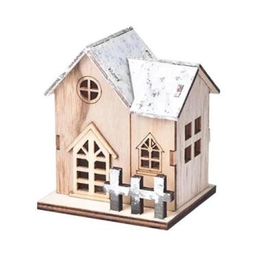 Imagem de Casa De Madeira Luminous Natal Decorações, LED Light, Kids Gift - NONE