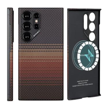 Imagem de pitaka Capa para S24 Ultra MagEZ 4, 6,8 polegadas, compatível com MagSafe, capa fina e leve para Samsung Galaxy S24 Ultra, feita de fibra de aramida 1500D - Pôr do sol