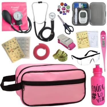 Imagem de Kit de Enfermagem Estetoscopio  Aparelho de  Pressao Necessaire Medido