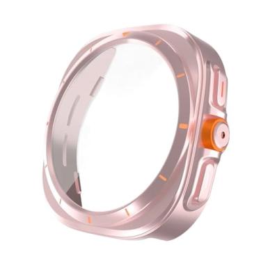 Imagem de MURVE Atualize para capa Ultra para Samsung Galaxy Watch 7 6 40 mm 44 mm Mudança para Galaxy Watch Ultra 47 mm protetor de tela de vidro temperado (ouro rosa, relógio 7 de 44 mm)