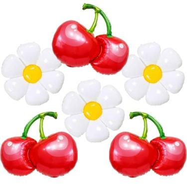Imagem de Balões de cereja, margarida, decorações de festa com tema de cereja, decorações de festa de aniversário de cereja, decoração de chá de bebê de cereja