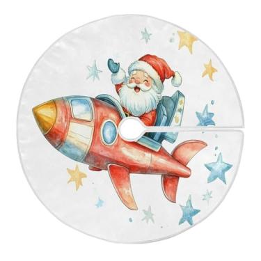 Imagem de Wassud Saia para árvore de Natal fofa e feliz Papai Noel, enfeites de Natal, tapete de árvore grande para decoração de festa de ano novo, 121 cm
