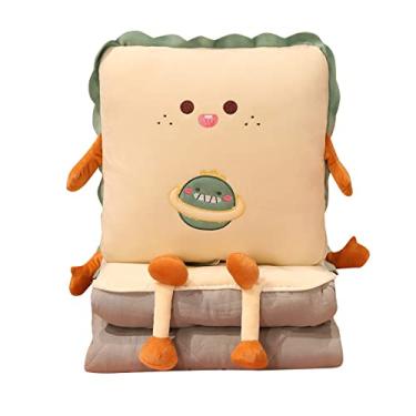 Imagem de Manta e Almofada Dobrável 2 em 1 para Estender na Casa Escritório Carro Sofá Acolchoada com Fecho de Zíper Lateral Bonita Descanso Quente Quarto Organ