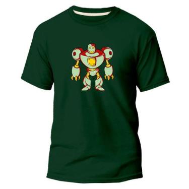 Imagem de Camiseta Basica Algodão Premium Estampada Robô Quente - Pavesi, Verde,