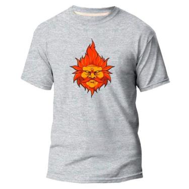 Imagem de Camiseta Basica Algodão Premium Estampada Gnomo Laranja - Pavesi, Cinz