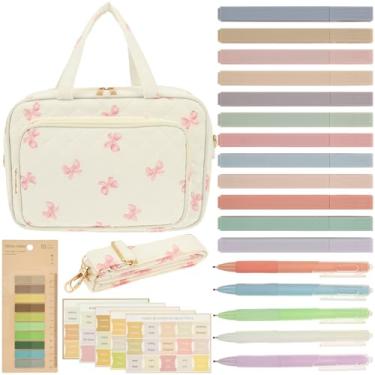 Imagem de Capa bíblica para homens e mulheres, capa bíblica grande com alças de ombro, bolsa de transporte de bíblias, kit de materiais de estudo com 75 abas bíblicas, 12 marcadores de texto presentes