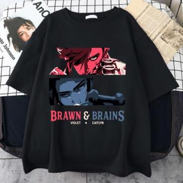 Imagem de Camiseta Arcane Vi Caitlyn Unissex, Preto, G babylook