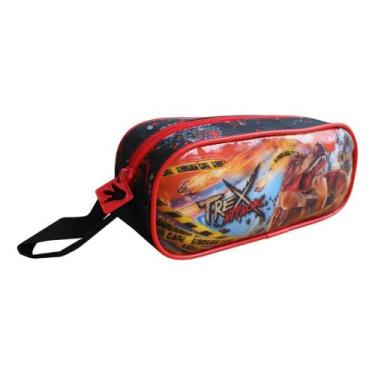 Imagem de Estojo Escolar T-Rex Attack Preto E Vermelho - Clio Style