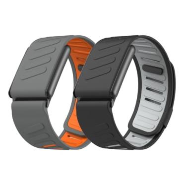 Imagem de Vanet Pacote com 2 pulseiras esportivas compatíveis com Whoop 5.0 Peak, MG Life & One, pulseiras de silicone respirável à prova d'água macias ajustáveis para homens e mulheres [NÃO para a geração 4]