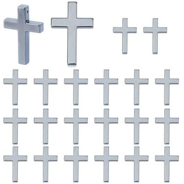 Imagem de HOBBIESAY Pingentes de cruz de hematita sintética, 20 peças, pingentes, crucifixo, crucifixo, crucifixo, cruz, berloques, para fazer artesanatos, faça-você-mesmo, achados, colar, pulseira, brincos